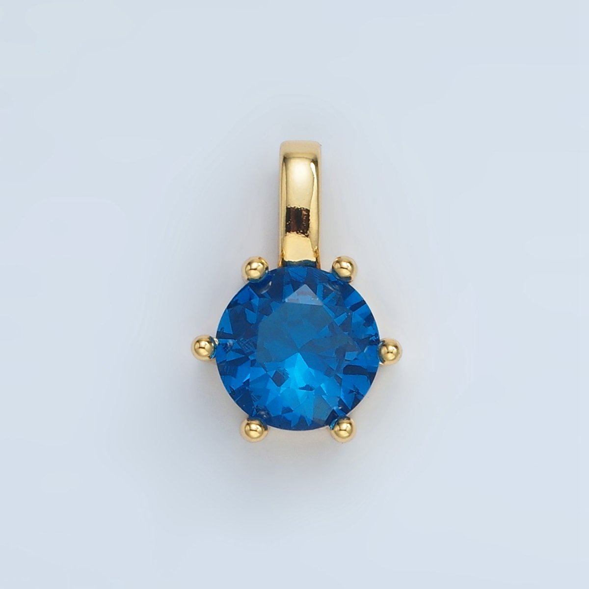 24K Gold Filled 15mm Round CZ Minimalist Personalized Pendant | AA1382