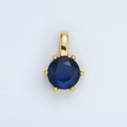 24K Gold Filled 15mm Round CZ Minimalist Personalized Pendant | AA1382