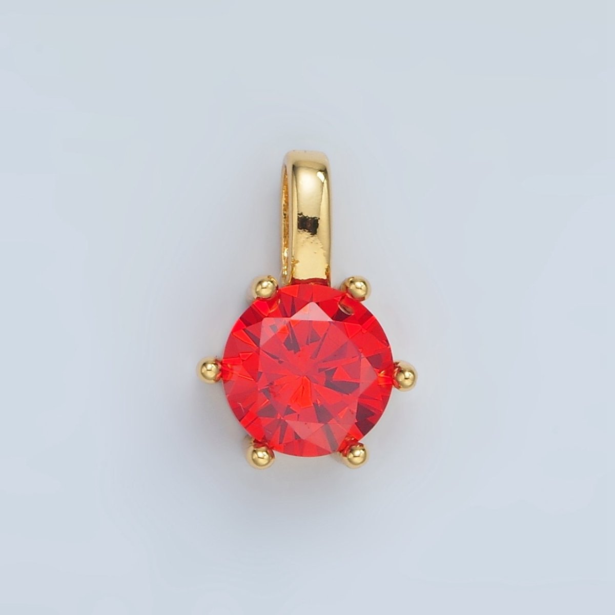 24K Gold Filled 15mm Round CZ Minimalist Personalized Pendant | AA1382