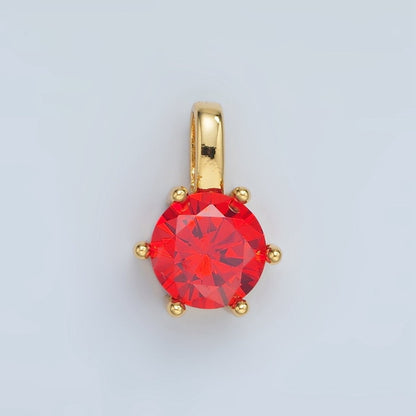24K Gold Filled 15mm Round CZ Minimalist Personalized Pendant | AA1382
