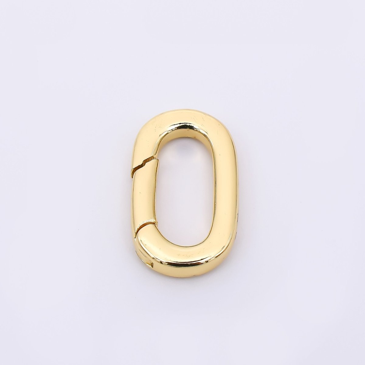 24K Gold Filled 15mm Rounded Oval Oblong Push Gate Closure Finding in Gold &amp; Silver | Z-1316