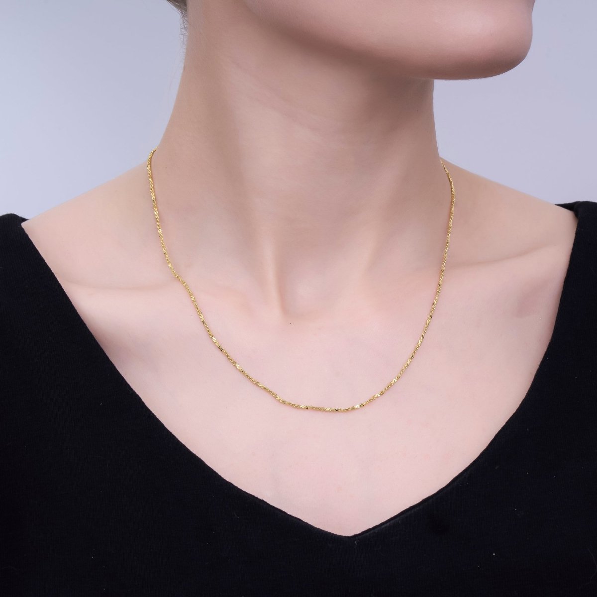 24K Gold Filled 1.5mm S-Link 16 Inch Chain Necklace | WA-3226