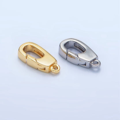 24K Gold Filled 15mm Triggerless Push Rectangle Lobster Clasps Closure Findings in Gold &amp; Silver | Z960