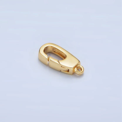 24K Gold Filled 15mm Triggerless Push Rectangle Lobster Clasps Closure Findings in Gold &amp; Silver | Z960