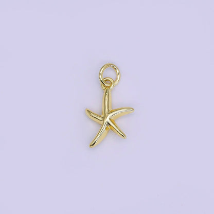 24K Gold Filled 15mm Twinkle Seastar Starfish Charm | AJ314