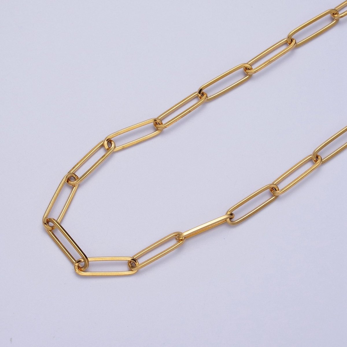 24K Gold Filled 15mm x 4.5mm Paperclip Link Gold, Silver Minimalist Unfinished Chain | ROLL-923 ROLL-924 Clearance Pricing