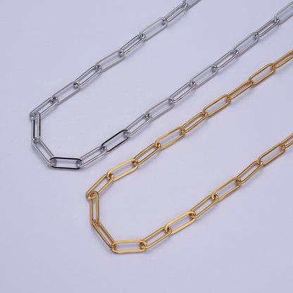 24K Gold Filled 15mm x 5mm Gold, Silver Paper Clip Unfinished Chain | ROLL-988, ROLL-989 Clearance Pricing