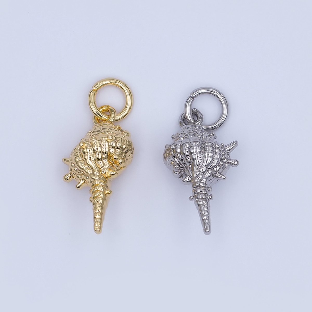 24K Gold Filled 16.5mm Conch Sea Shell Charm in Gold &amp; Silver | AF477