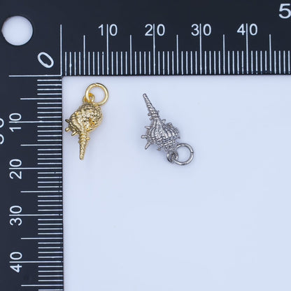24K Gold Filled 16.5mm Conch Sea Shell Charm in Gold &amp; Silver | AF477