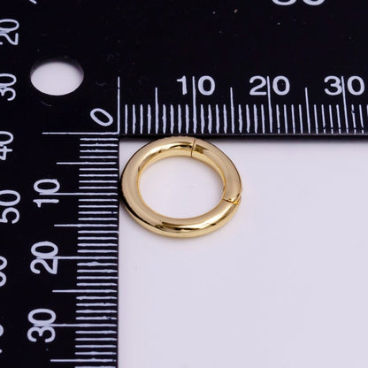 24K Gold Filled 16mm, 17mm Pull Round Spring Gate Ring Jewelry Supply | Z-378 Z-380