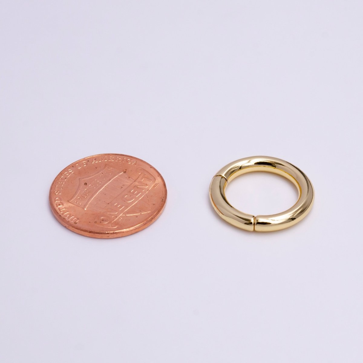 24K Gold Filled 16mm, 17mm Pull Round Spring Gate Ring Jewelry Supply | Z-378 Z-380