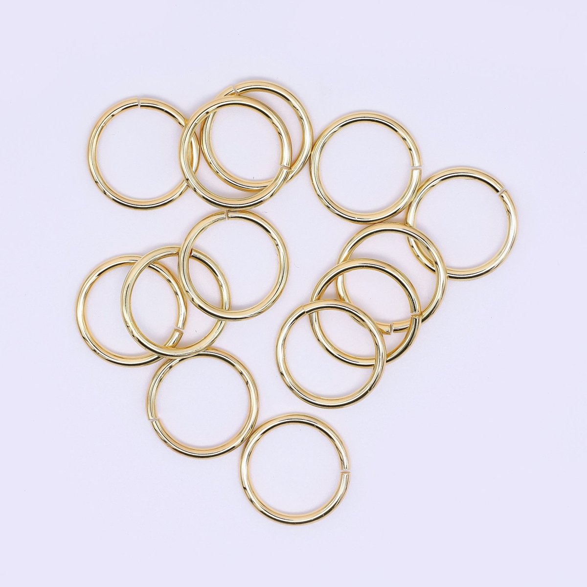 24K Gold Filled 16mm Classic Round Jump Ring Findings Set in Gold &amp; Silver | SP-01638