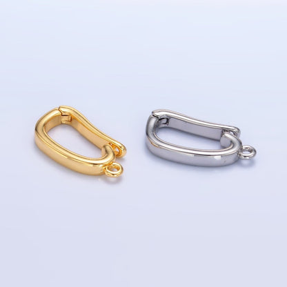 24K Gold Filled 16mm Minimalist Snap Latch Bail Finding in Gold &amp; Silver | Z1083