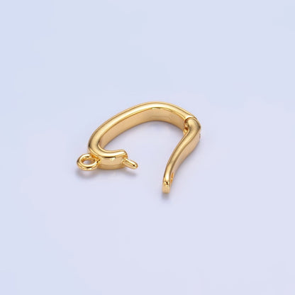 24K Gold Filled 16mm Minimalist Snap Latch Bail Finding in Gold &amp; Silver | Z1083