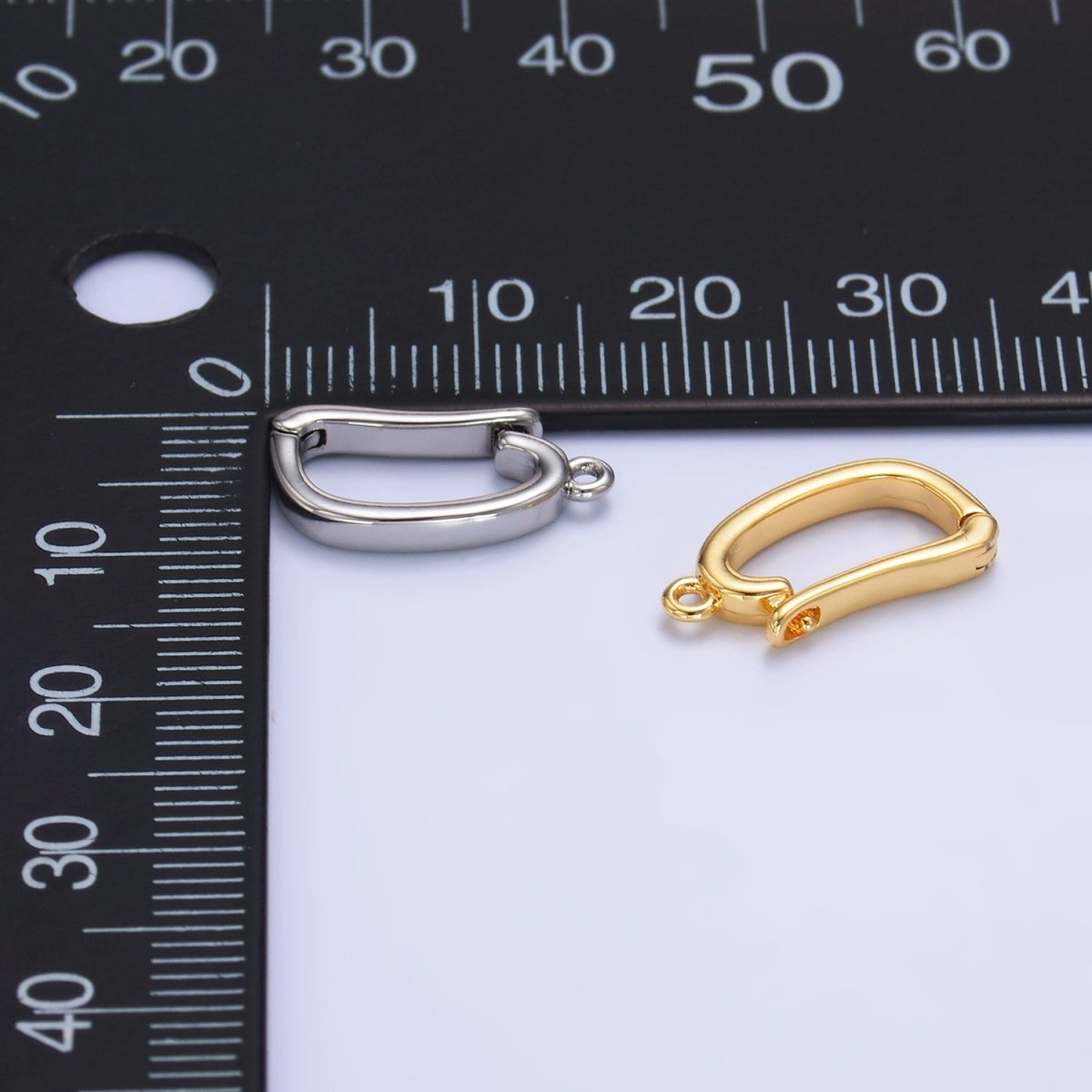 24K Gold Filled 16mm Minimalist Snap Latch Bail Finding in Gold &amp; Silver | Z1083