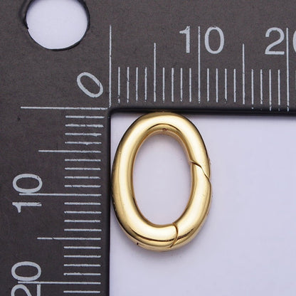 24K Gold Filled 16mm Oval Push Spring Gate Ring Supply in Gold &amp; Silver | Z-135 Z-136