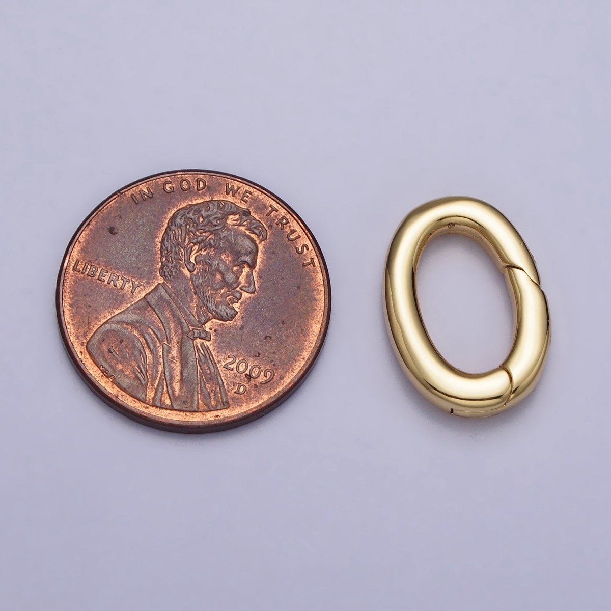 24K Gold Filled 16mm Oval Push Spring Gate Ring Supply in Gold &amp; Silver | Z-135 Z-136