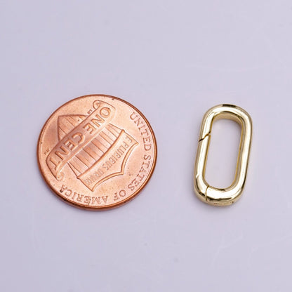 24K Gold Filled 16mm Rectangular Push Spring Gate Ring Closure in Silver &amp; Gold | K-135 Z-408
