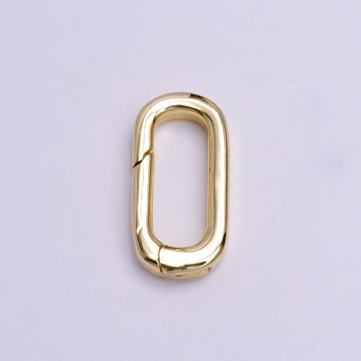 24K Gold Filled 16mm Rectangular Push Spring Gate Ring Closure in Silver &amp; Gold | K-135 Z-408