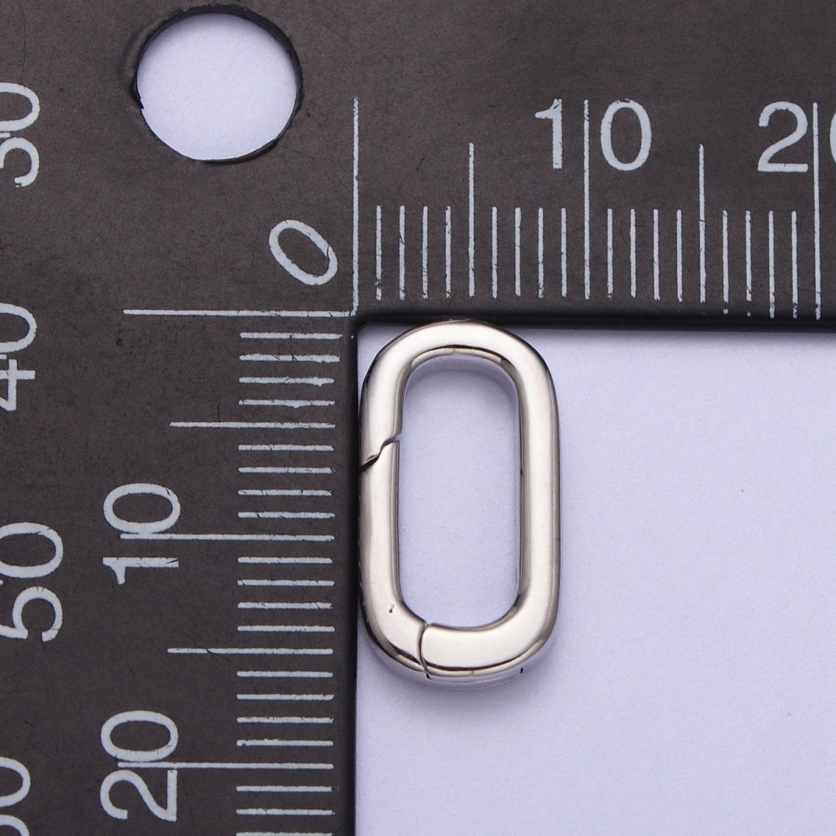 24K Gold Filled 16mm Rectangular Push Spring Gate Ring Closure in Silver &amp; Gold | K-135 Z-408