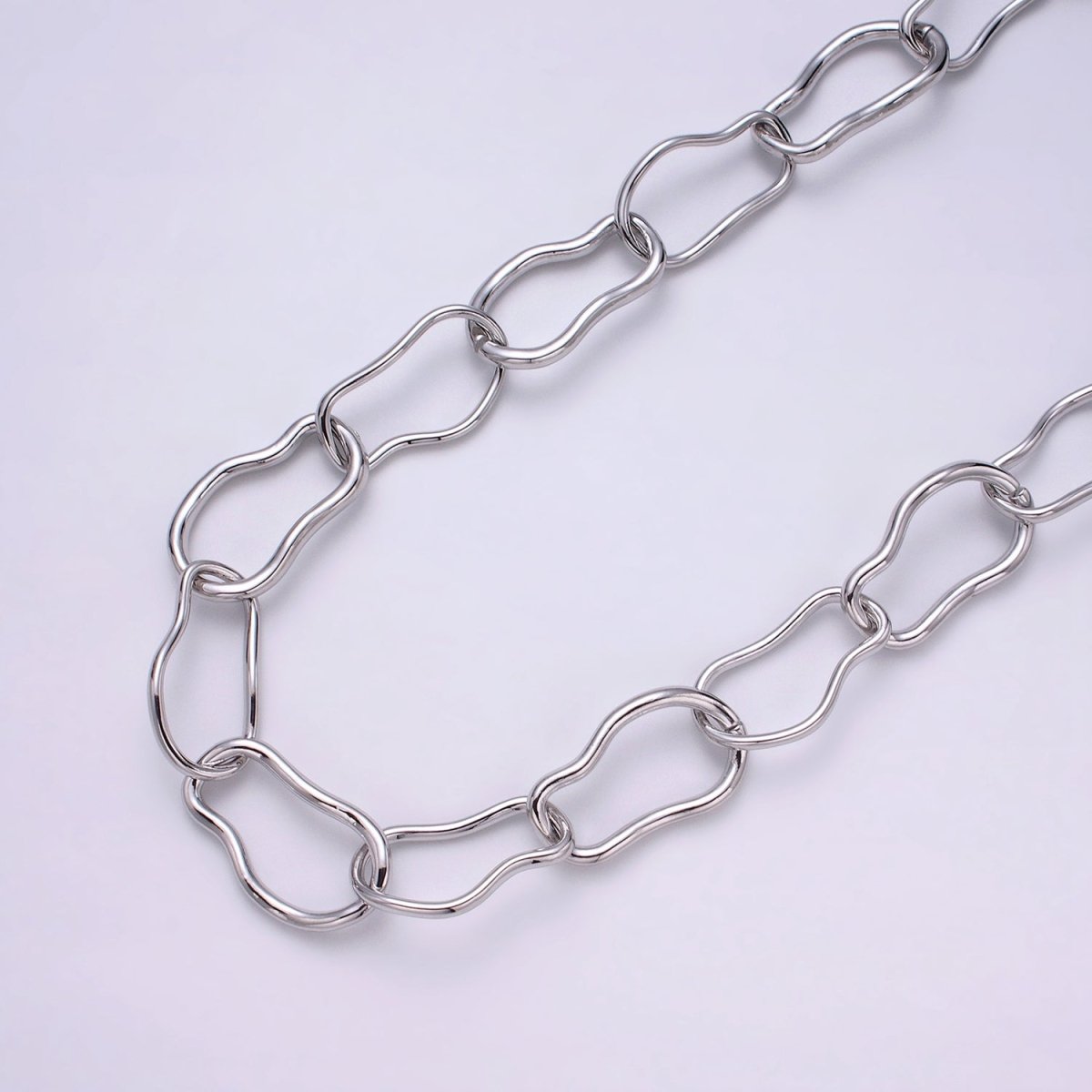 24k Gold Filled 17.3mm Abstract Cable Chain Link Unfinished Yard Chain in Gold &amp; Silver | ROLL-1305 ROLL-1306 Clearance Pricing