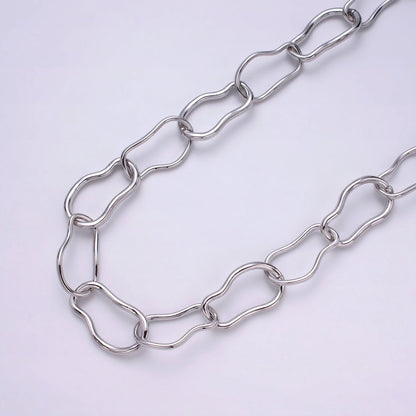 24k Gold Filled 17.3mm Abstract Cable Chain Link Unfinished Yard Chain in Gold &amp; Silver | ROLL-1305 ROLL-1306 Clearance Pricing