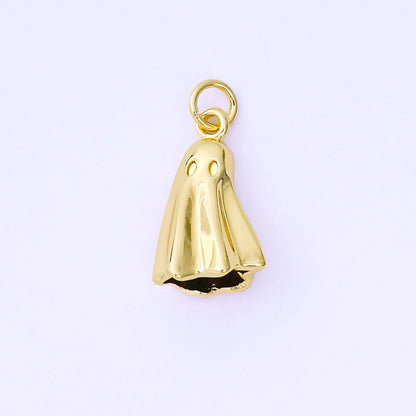 24K Gold Filled 17.5mm Multidimensional 3D Floating Ghost Charm | AF1291