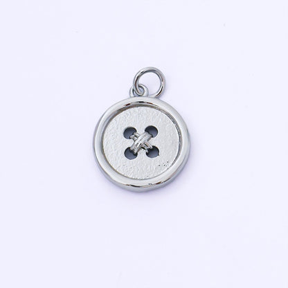 24K Gold Filled 17mm Clothes Buttons Charm in Gold &amp; Silver | AF1548