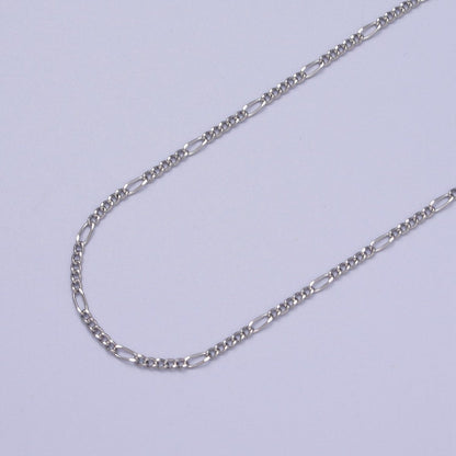 24K Gold Filled 1.7mm Figaro Dainty Unfinished Bulk Chain in Gold &amp; Silver | ROLL-984, ROLL-985