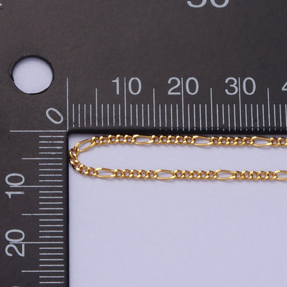 24K Gold Filled 1.7mm Figaro Dainty Unfinished Bulk Chain in Gold &amp; Silver | ROLL-984, ROLL-985