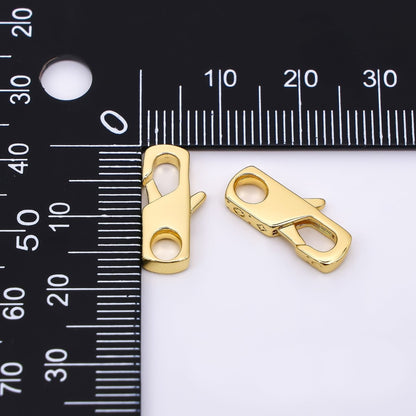 24K Gold Filled 17mm Flat Boxy Lobster Clasp Closure Finding | Z-1307
