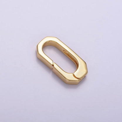 24K Gold Filled 17mm Hexagonal Oblong Push Spring Gate Findings | Z807