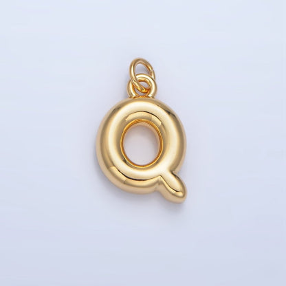 24K Gold Filled 17mm Initial Letter Chubby Balloon Charm | A1513 - A1525