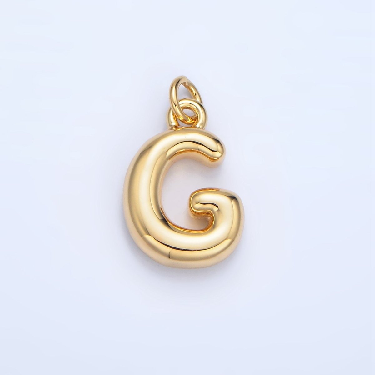 24K Gold Filled 17mm Initial Letter Chubby Balloon Charm | A1513 - A1525