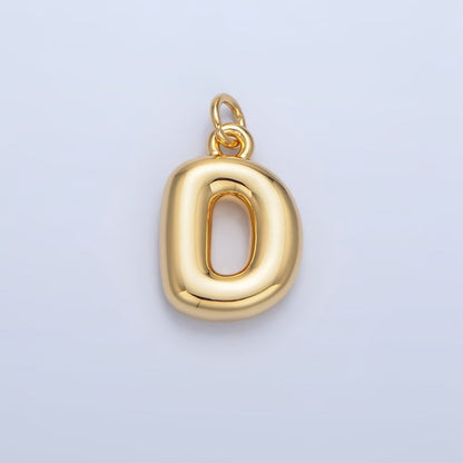 24K Gold Filled 17mm Initial Letter Chubby Balloon Charm | A1513 - A1525