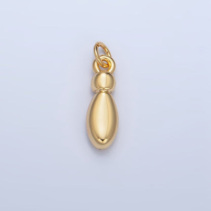 24K Gold Filled 17mm Initial Letter Chubby Balloon Charm | A1513 - A1525