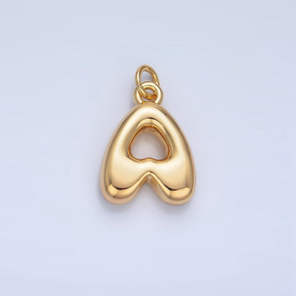 24K Gold Filled 17mm Initial Letter Chubby Balloon Charm | A1513 - A1525