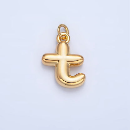24K Gold Filled 17mm Initial Letter Chubby Balloon Charm | A1513 - A1525