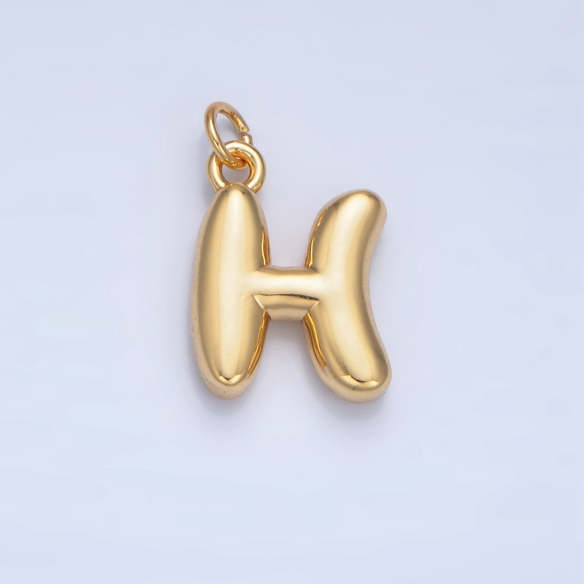 24K Gold Filled 17mm Initial Letter Chubby Balloon Charm | A1513 - A1525
