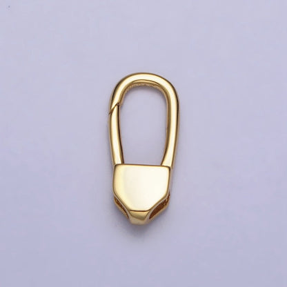 24K Gold Filled 17mm Long Oblong Triggerless Push Closure Supply in Gold &amp; Silver | Z-115 Z-116