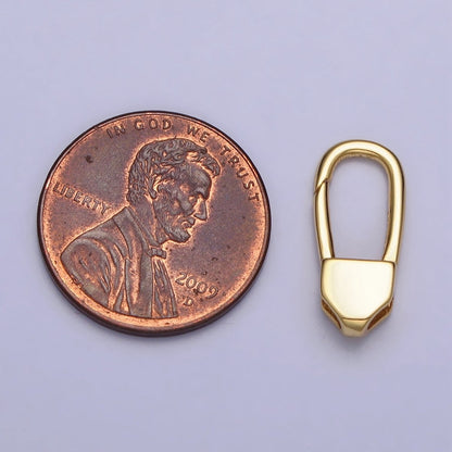 24K Gold Filled 17mm Long Oblong Triggerless Push Closure Supply in Gold &amp; Silver | Z-115 Z-116