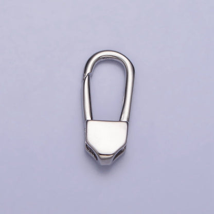 24K Gold Filled 17mm Long Oblong Triggerless Push Closure Supply in Gold &amp; Silver | Z-115 Z-116