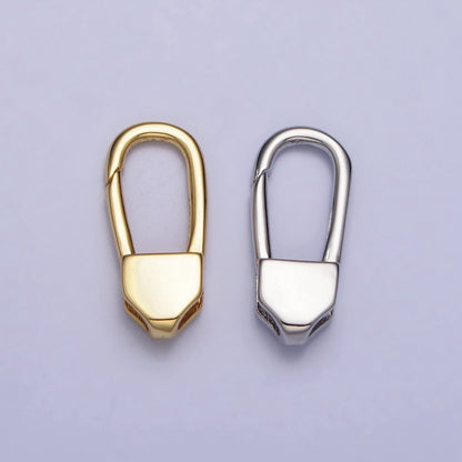 24K Gold Filled 17mm Long Oblong Triggerless Push Closure Supply in Gold &amp; Silver | Z-115 Z-116