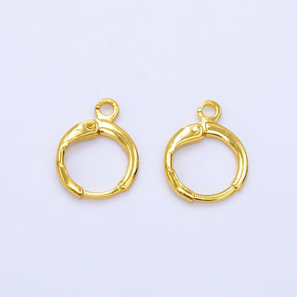 24K Gold Filled 17mm Minimalist Huggie Open Loop Drop Huggie Earring Findings | Z785