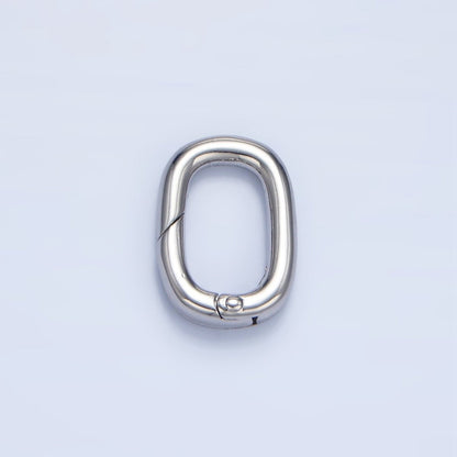 24K Gold Filled 17mm Minimalist Oval Push Gate Closure Findings in Gold &amp; Silver | Z959
