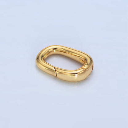 24K Gold Filled 17mm Minimalist Oval Push Gate Closure Findings in Gold &amp; Silver | Z959