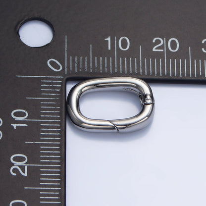 24K Gold Filled 17mm Minimalist Oval Push Gate Closure Findings in Gold &amp; Silver | Z959