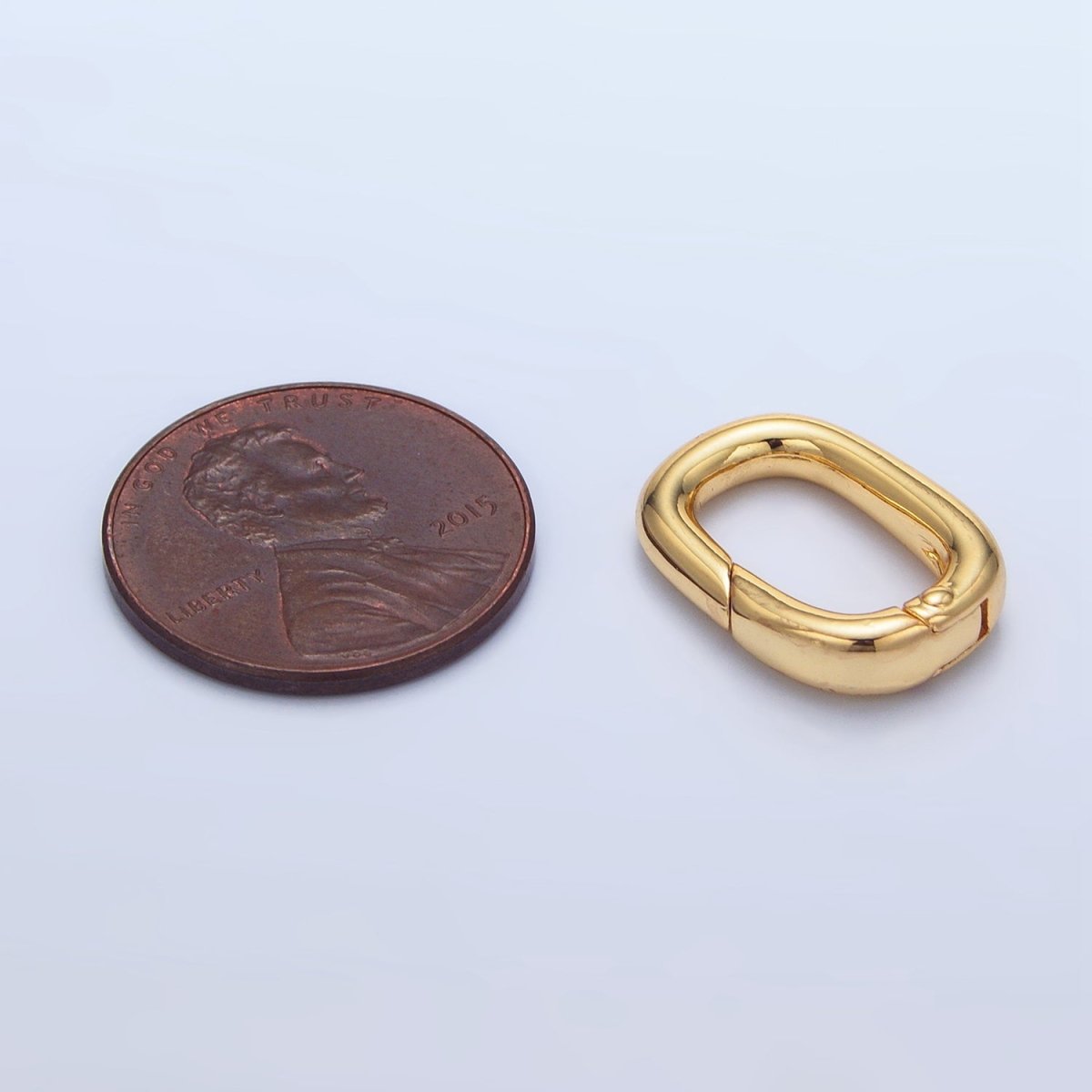 24K Gold Filled 17mm Minimalist Oval Push Gate Closure Findings in Gold &amp; Silver | Z959