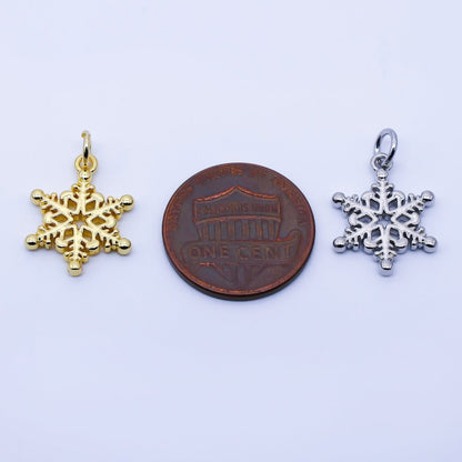 24K Gold Filled 17mm Snowdrop Minimalist Charm in Gold &amp; Silver | C937