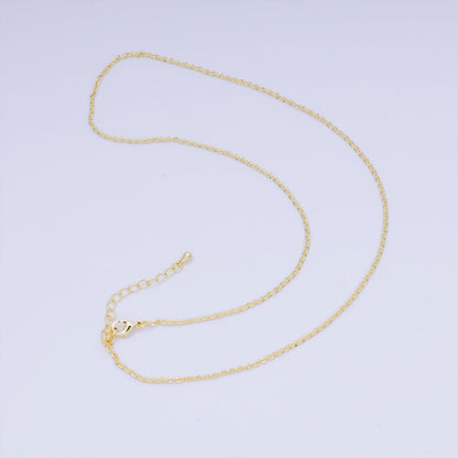 24K Gold Filled 1.7mm Sunburst Hammered Cable 17.5 Inch Chain Necklace | WA-3227